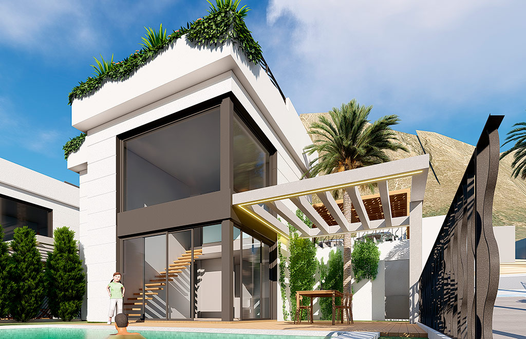 Chalets de diseño con vistas panorámicas al mar en Polop 