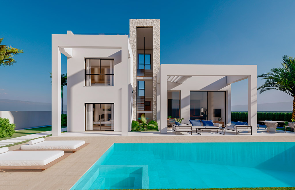 Detached villa with private pool and solarium in Finestrat, Benidorm