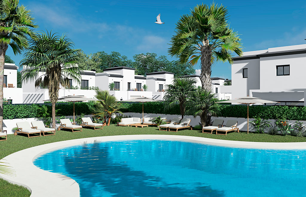 Semi-detached villa with garden, close to the beach in Gran Alacant