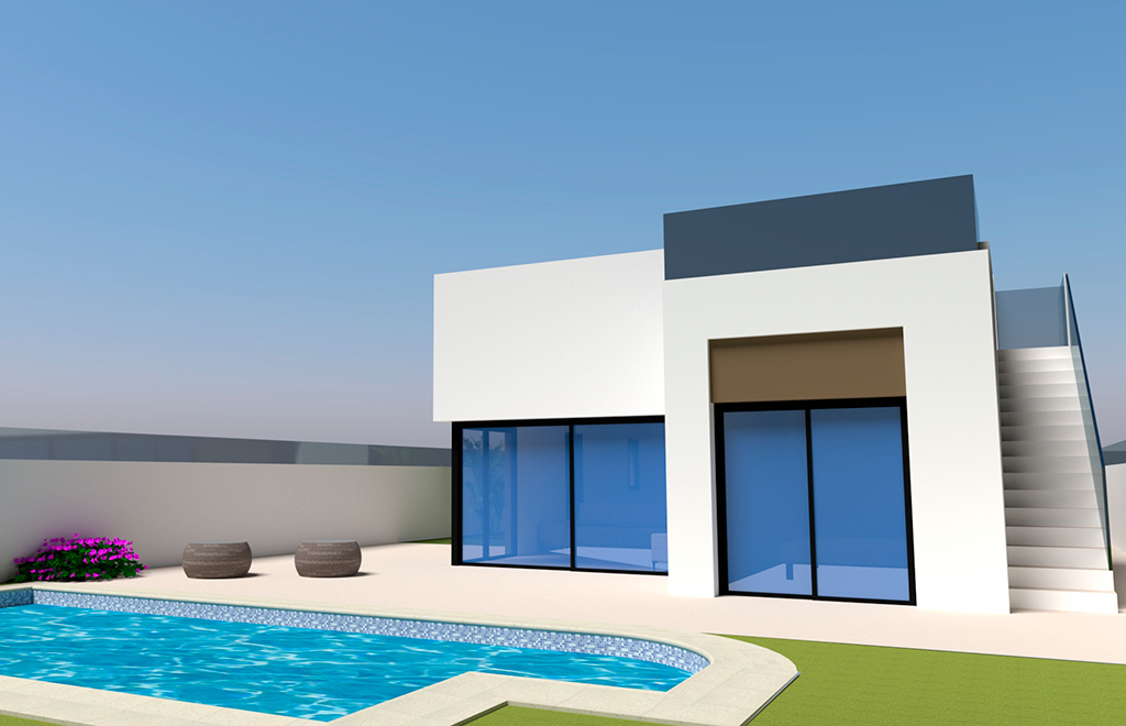 Modern villa with 3 bedrooms and private solarium in Ciudad Quesada