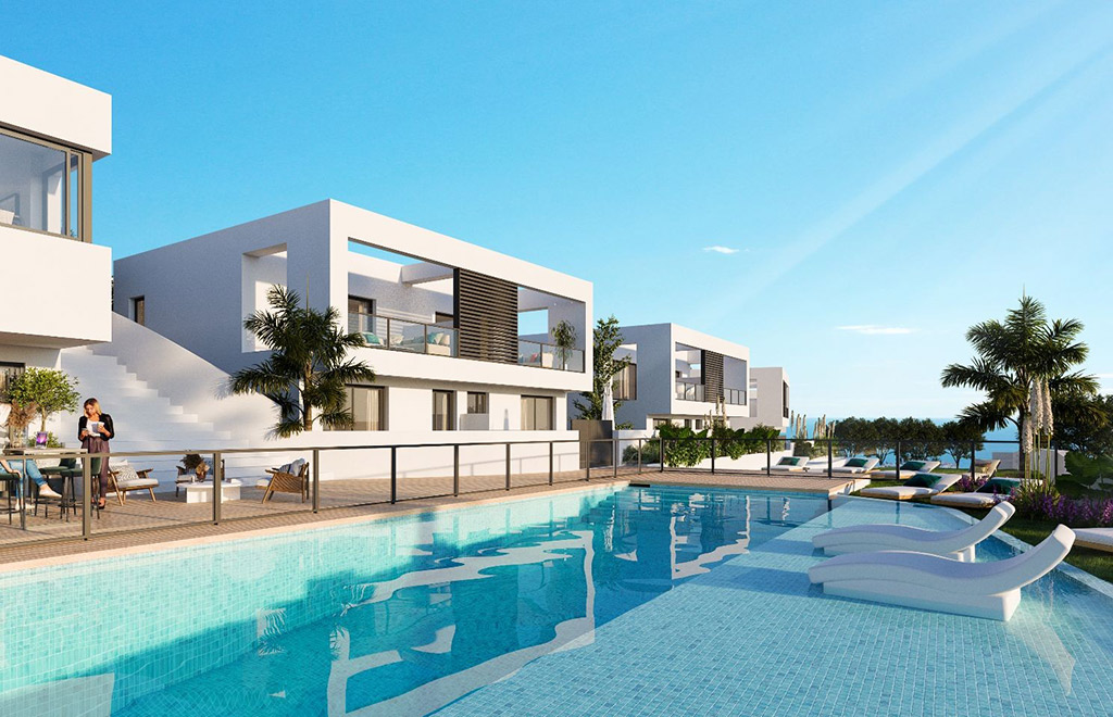 Townhouse with large terrace and sea views in Mijas