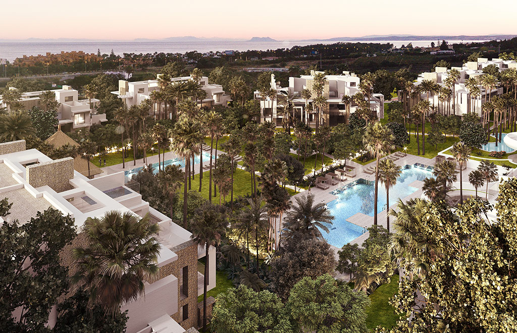 Apartamento con gran terraza y vistas al mar en Estepona