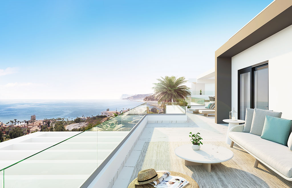 Ático con gran terraza y vistas al mar en Casares