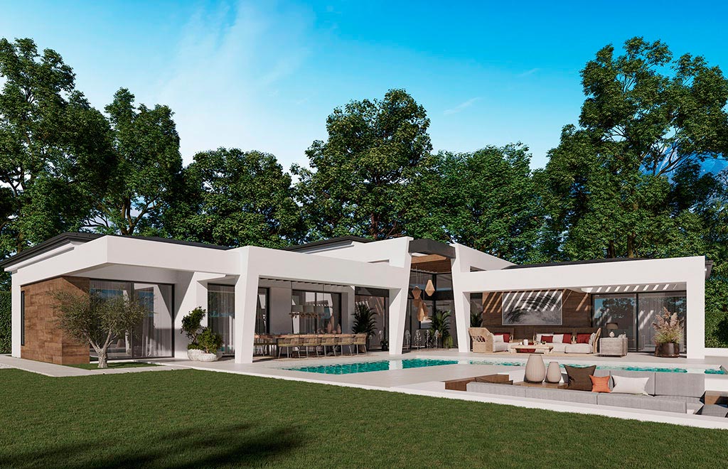 Luxury villa with 4 bedrooms, private pool and basement in Marbella