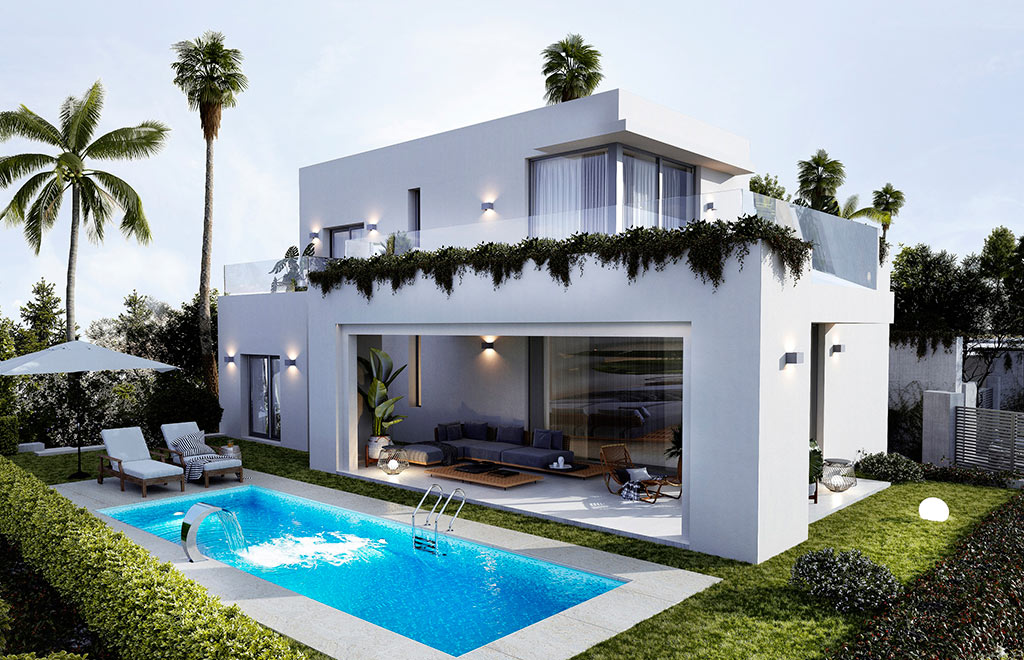 Luxury villa with 4 bedrooms, private pool and sea views in Mijas