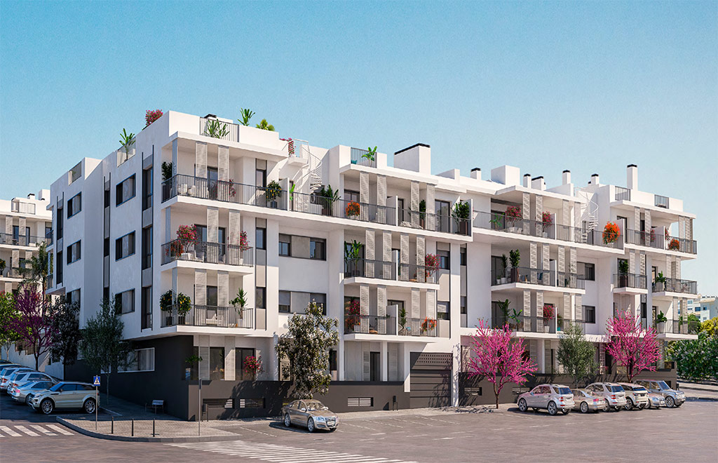 Apartamento con terraza a 500 metros de la playa en Estepona