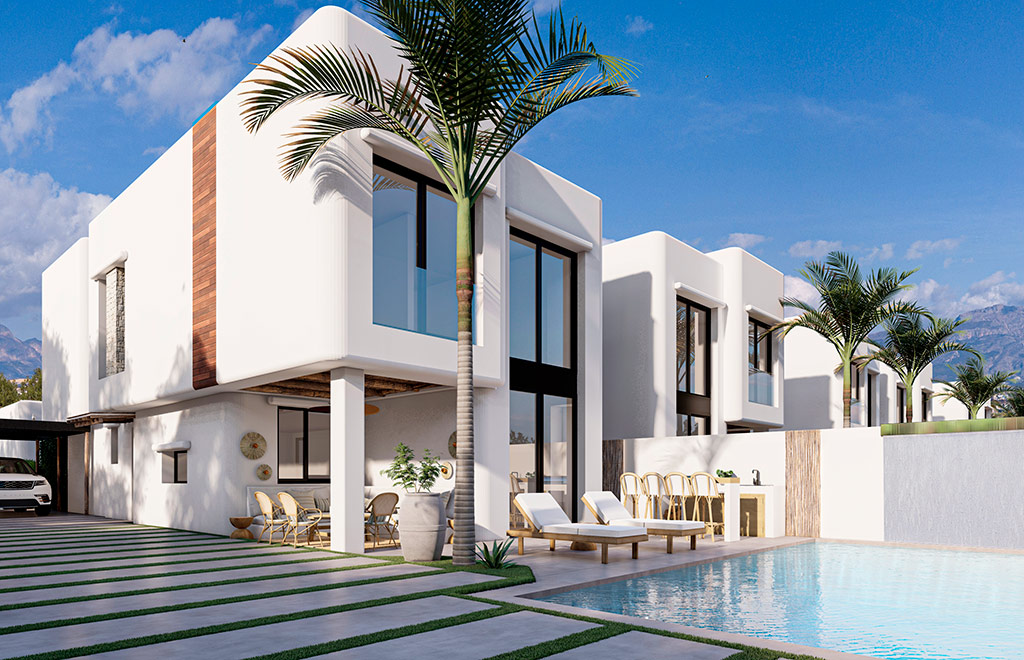 Exclusive villas with 4 bedrooms and private pool, close to the beach in El Albir