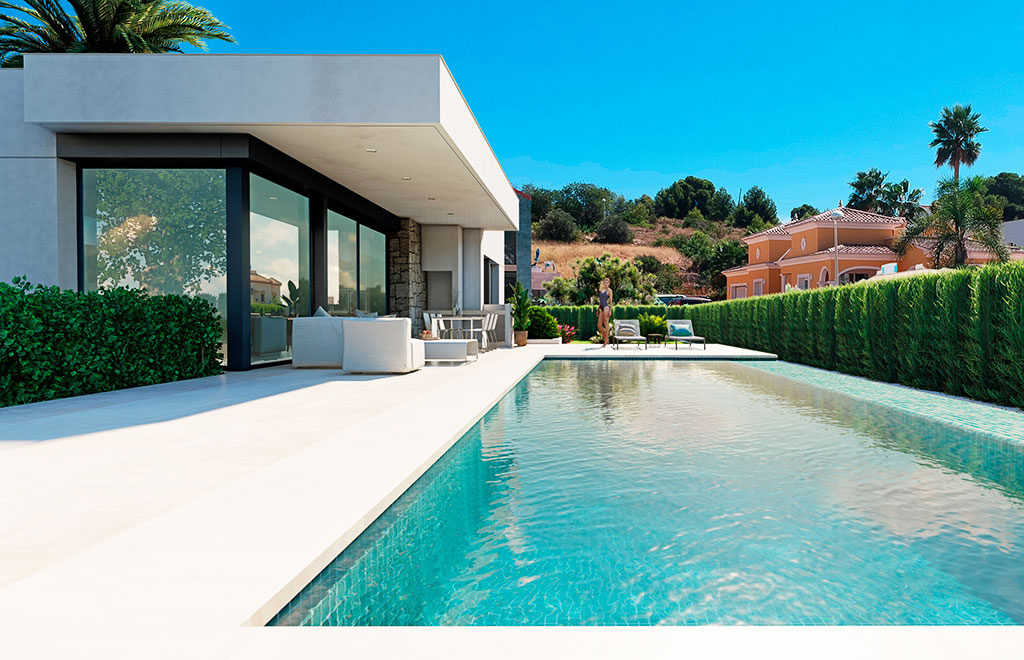 Modern villa on one level, 900m from the beach in Calpe