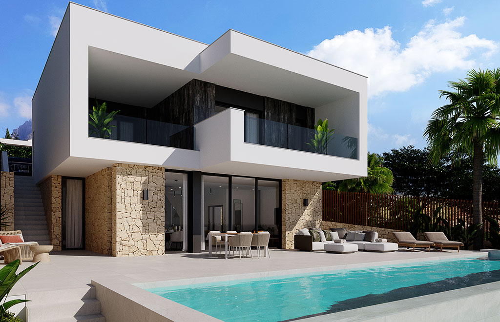 Modern villas with 3 bedrooms and private pool in Finestrat