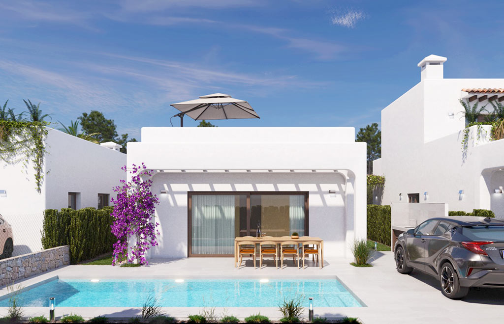 Chalet de lujo en una sola planta con 3 dormitorios y piscina privada en Cabo Roig