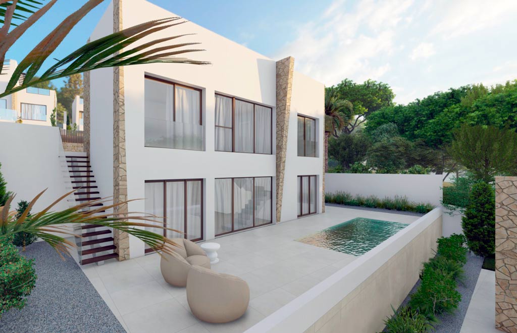 Chalet con piscina privada, sótano y solárium en Finestrat