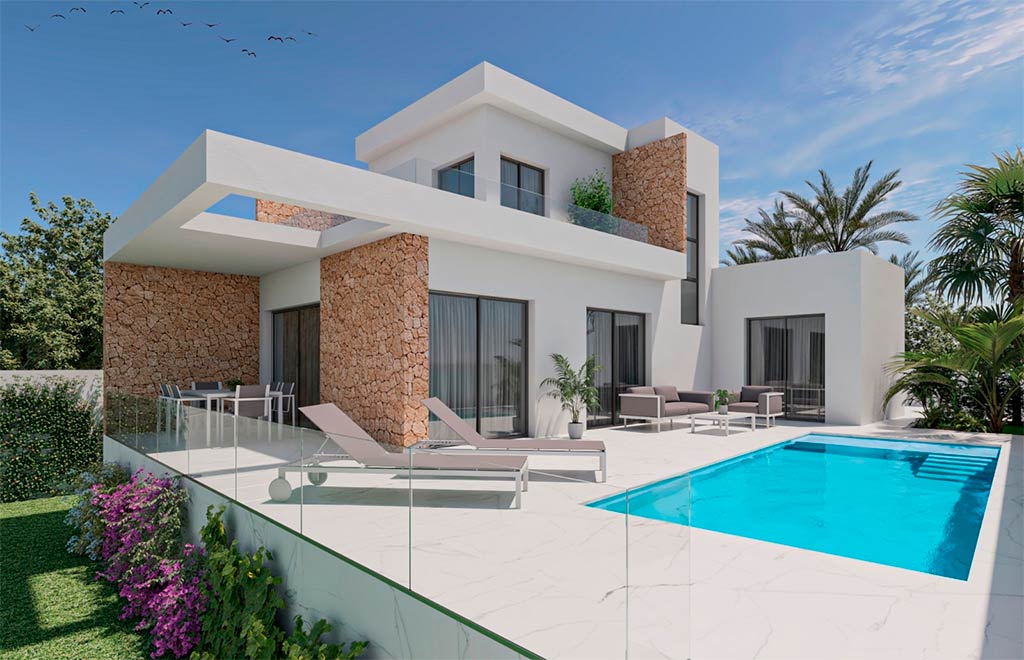 Modern detached villas with 4 bedrooms and private pool in La Marina, San Fulgencio