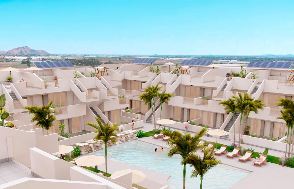 Ground floor apartments with 3 bedrooms and a private garden in Roldán