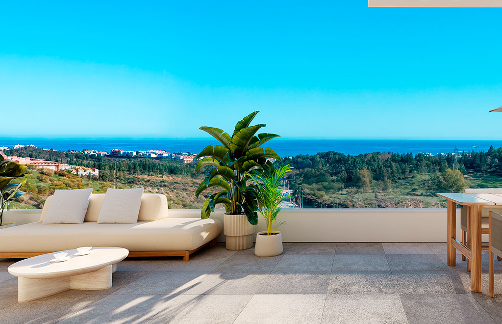 Penthouse with sea views close to the golf course in Mijas Costa