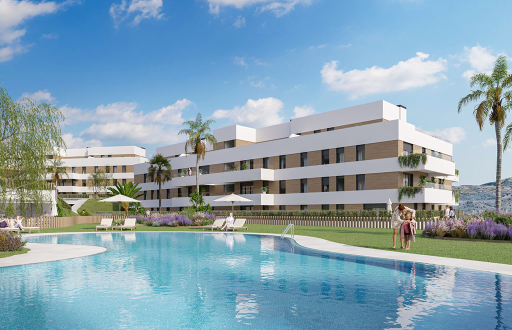 Frontline golf apartment with garden in Mijas Costa