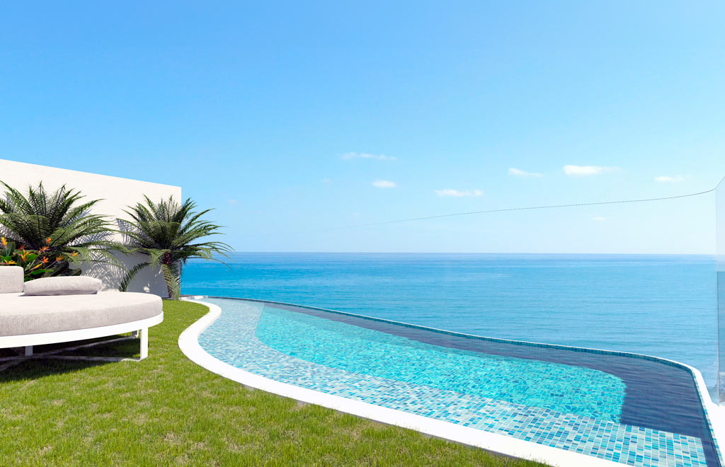 Apartamento en primera línea de playa con 3 dormitorios y solárium privado con vistas al mar a 50 metros del mar en La Manga