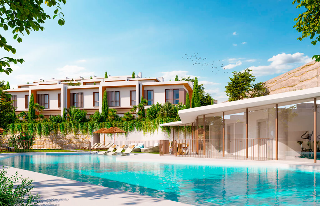 Terraced villa with basement and sea views in Mijas Costa