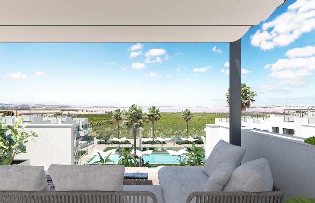 Apartment with private solarium and panoramic views in Los Balcones, Torrevieja