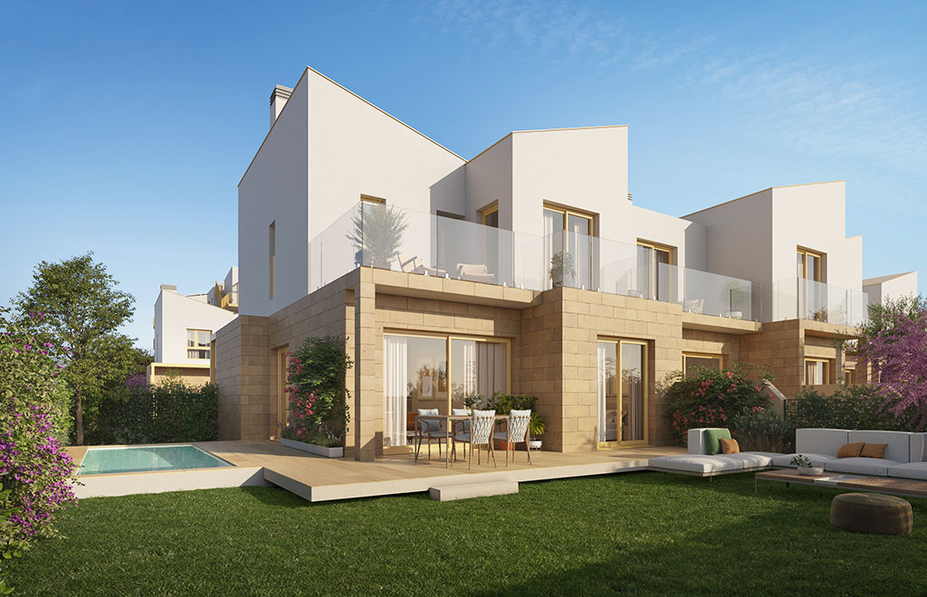 Terraced villa with 3 bedrooms and private garden, 700m from the beach in Denia