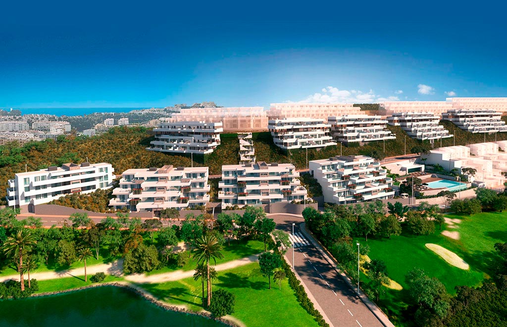 Ático de 1 dormitorio cerca del golf y con vistas al mar en La Cala de Mijas