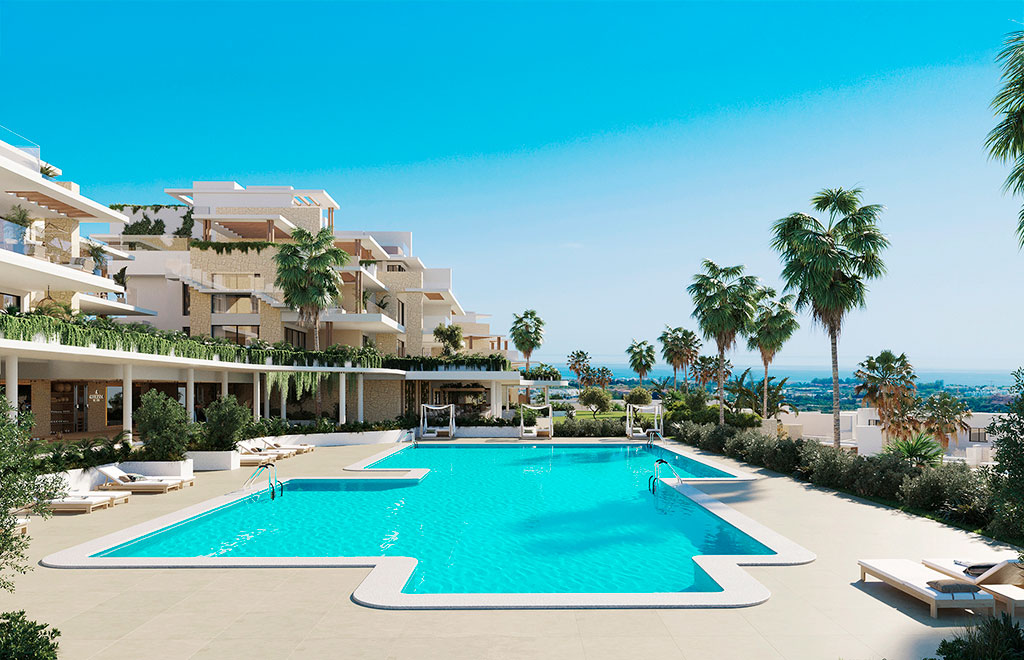 Apartment with spacious terrace and sea views in Estepona