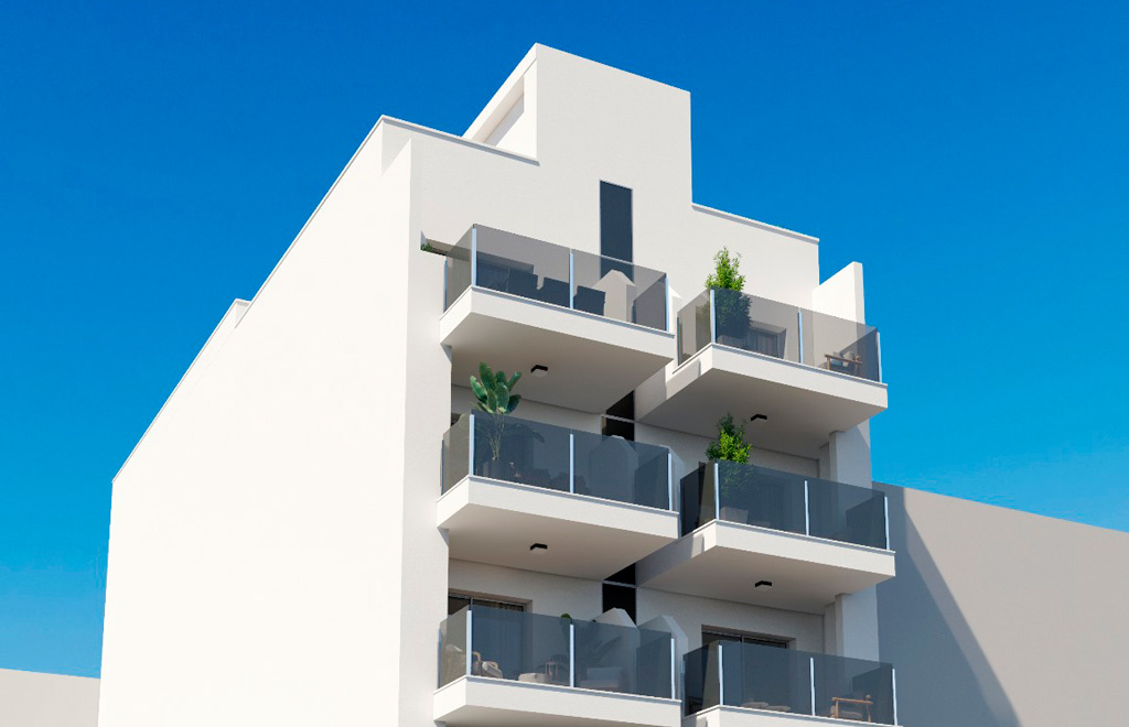 Apartment with 3 bedrooms and sea views, 150m from the beach in Torrevieja