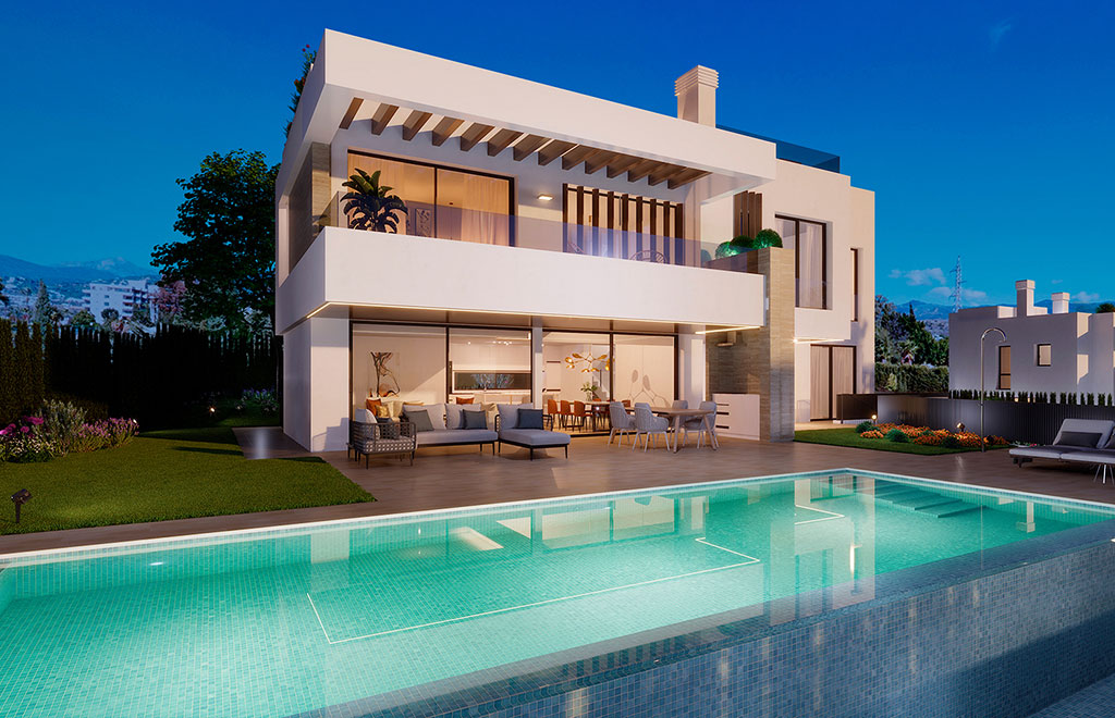 Villa with 4 bedrooms, basement, solarium and private pool in Estepona