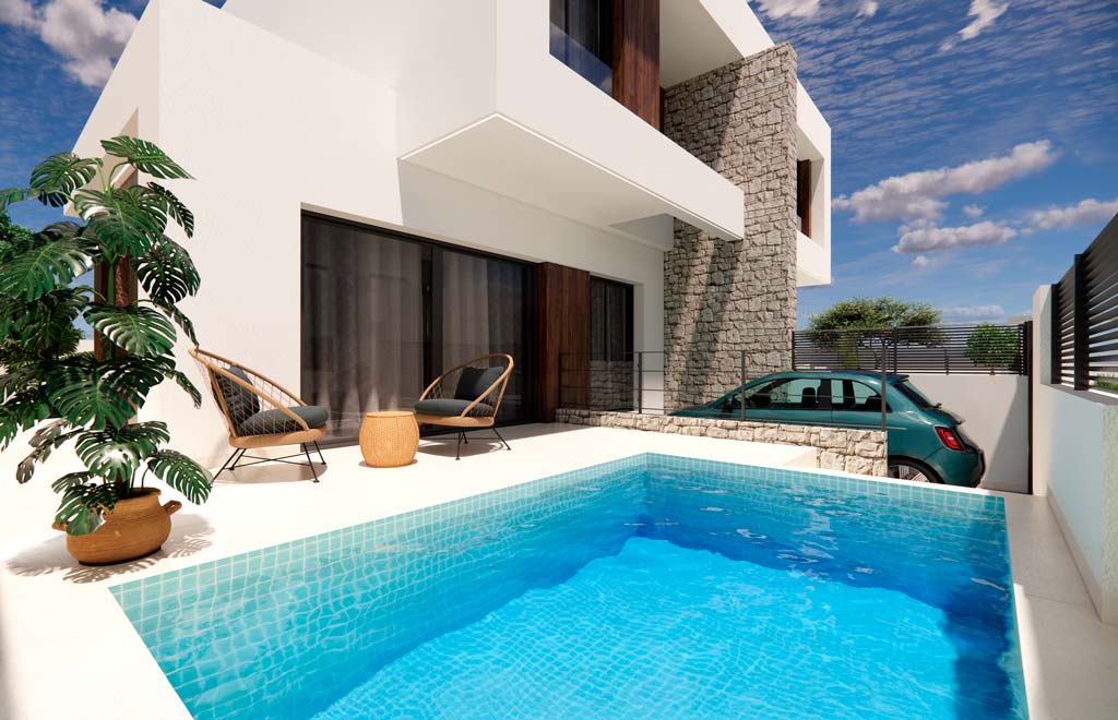 Modern semi-detached villa with 3 bedrooms and private pool in Dolores