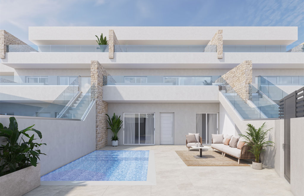 Apartamento en planta baja con 3 dormitorios y piscina privada en Pilar de la Horadada