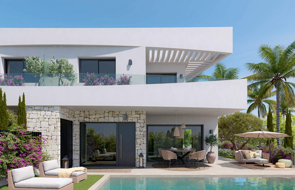 Modern semi-detached villas with 3 bedrooms and private pool in Dolores