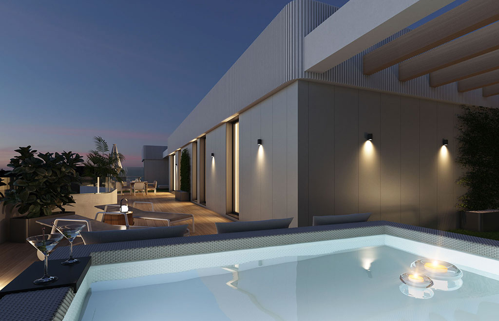 Áticos de 3 dormitorios con piscina privada en Las Lagunas de Mijas