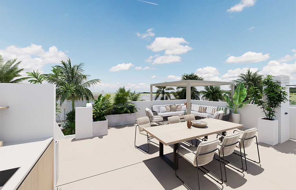 Top floor apartments with 3 bedrooms and private solarium in Los Alcázares