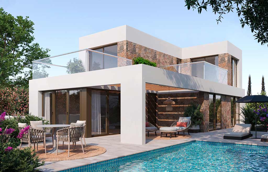Exceptional villas with 4 bedrooms, basement, private pool and sea views in Finestrat