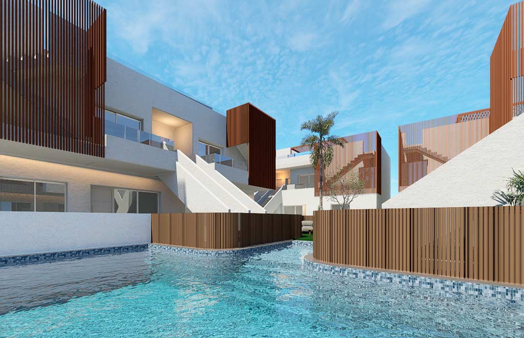 Apartamentos en planta baja con 3 dormitorios y jardín privado en Pilar de la Horadada