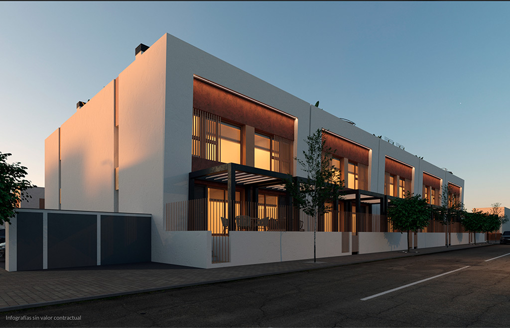 Terraced villas with 3 bedrooms and a spacious solarium in Dolores
