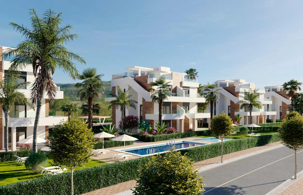 Penthouses with private solarium and panoramic views in Hacienda del Álamo Golf Resort