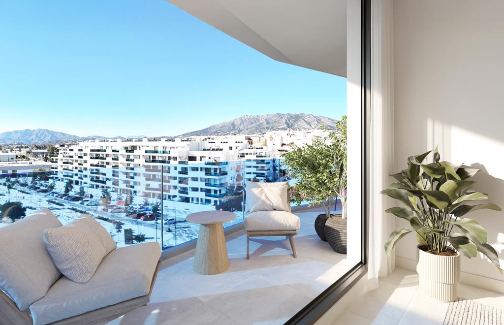 Áticos de 1 dormitorio con vistas panorámicas cerca de la playa en Mijas Costa