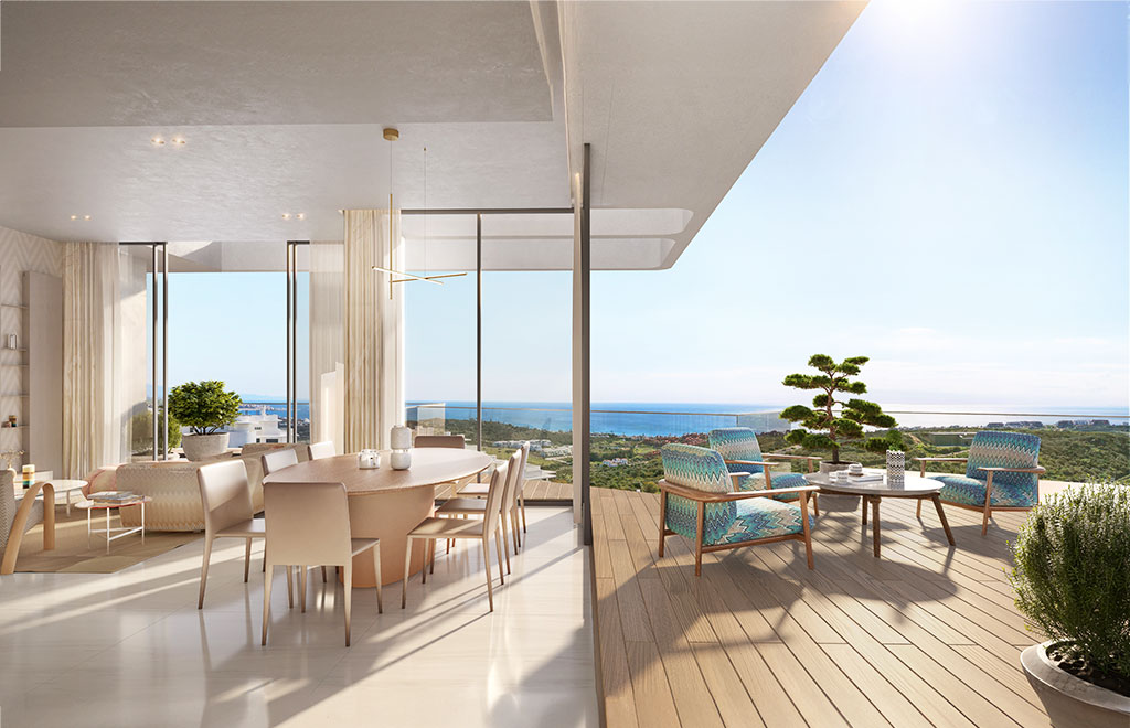Penthouse with 4 bedrooms and sea views in a golf resort in Casares