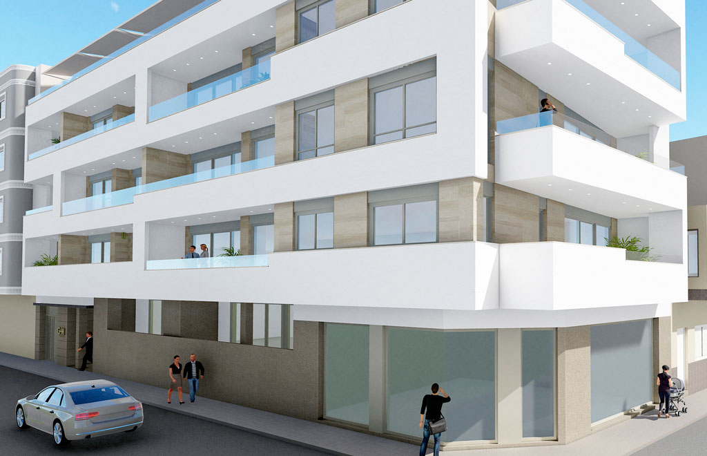 Apartments with 1 bedroom, 250m from the beach in Torrevieja