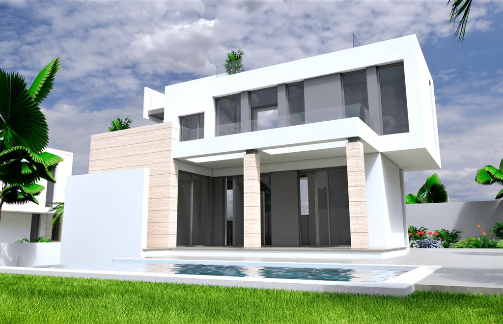 Villas en Torrevieja con solárium y sótano, a solo 200 metros del mar