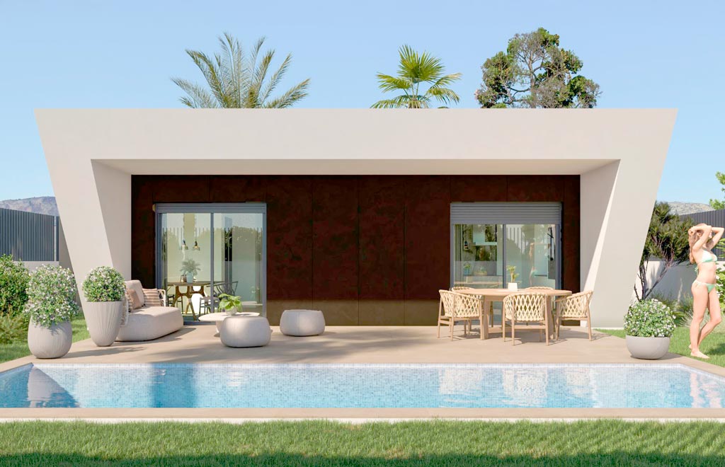 Villa on one level in Hondon de las Nieves with 3 bedrooms and private pool