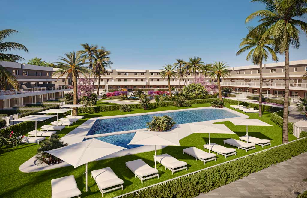 Apartments on the ground floor with private gardeb in Alenda Golf