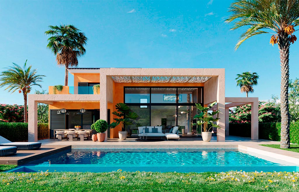 4-bedroom villa with basement in a golf resort in Palomares