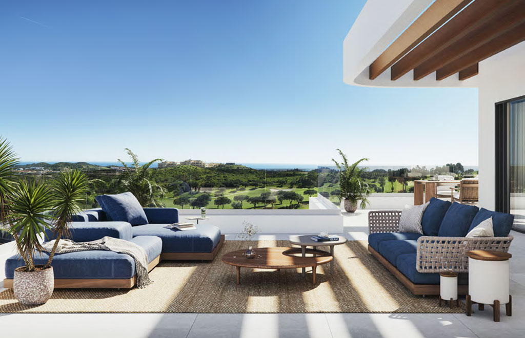 Frontline golf penthouse with panoramic sea views and large terrace in Mijas Costa