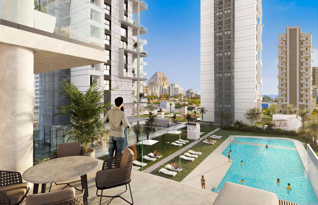2-bedroom apartments in Calpe with large terrace, 400m from the beach
