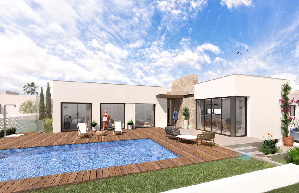 Villa en una planta en Santa Rosalía Lake and Life Resort con 3 dormitorios, sótano y piscina privada