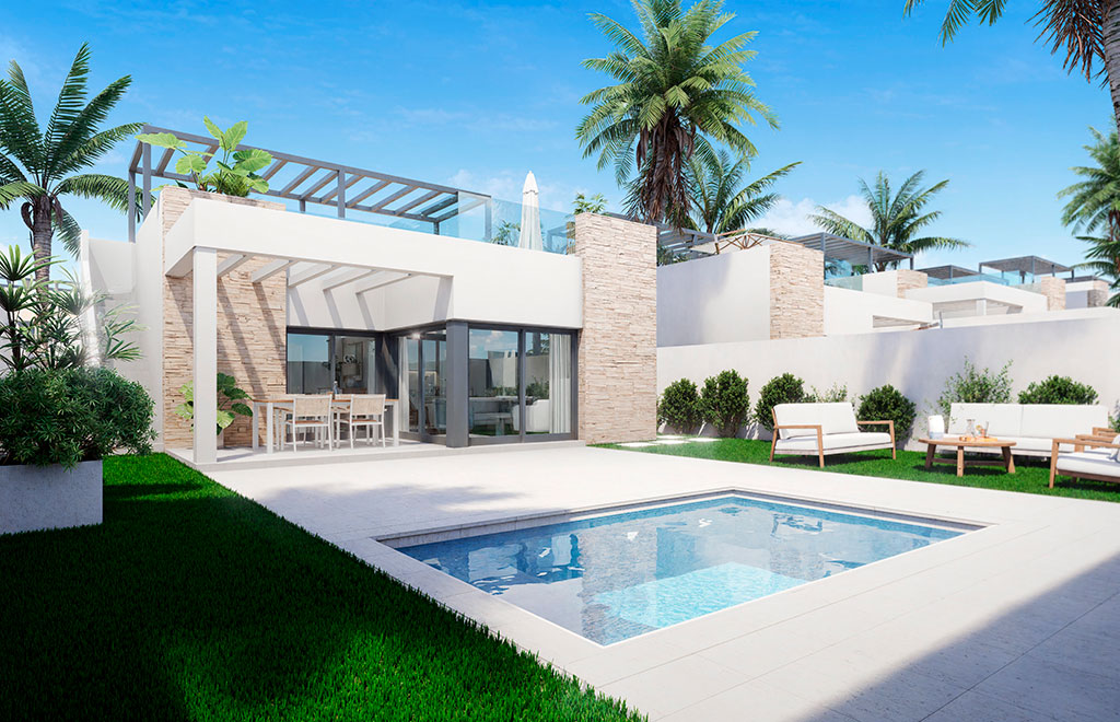 3-bedroom villas with private pool and solarium in a golf resort in Vera