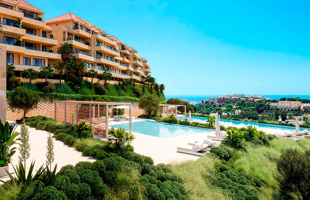 Apartments with 2 bedrooms and sea views in Benalmádena