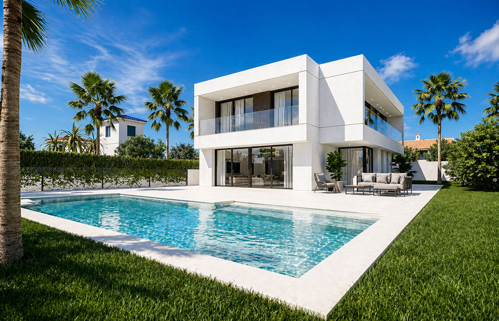 Villa exclusiva con 4 dormitorios y sótano, a 600 m de la playa en La Zenia