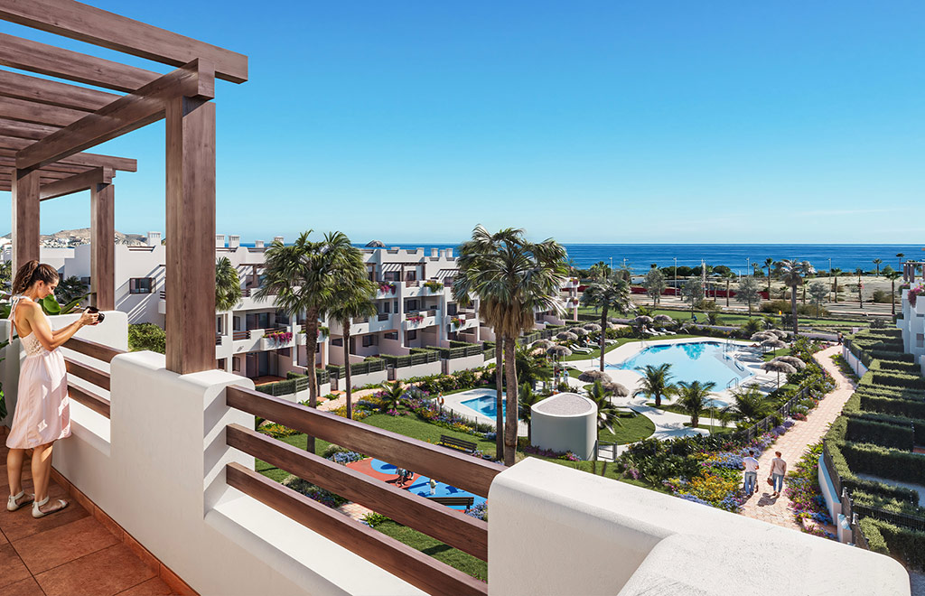 Penthouse with 1 bedroom and solarium with sea views in Mar de Pulpí